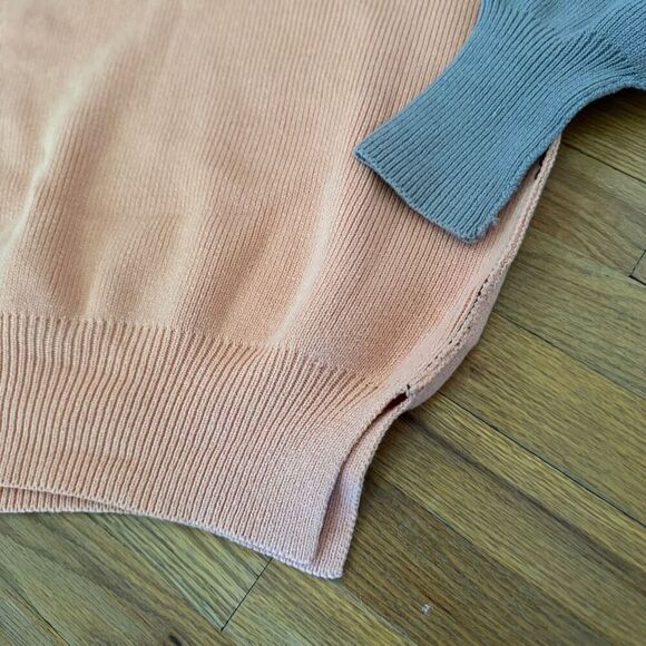 Free People Sweater Easy Street Colorblock Oversized Mock Neck Women Sz XS - Picture 5 of 12